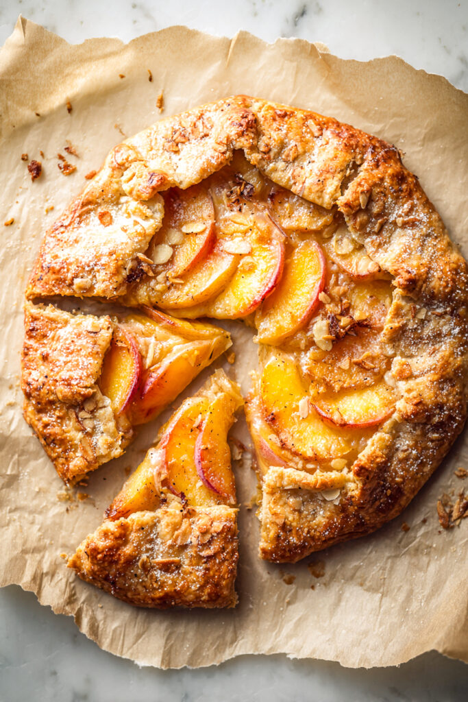 peach and almond galette
